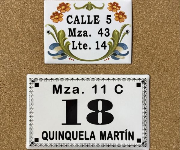 Números de calle 15x25 — Placas Parmui Placa enlozada Parmui, números de calle 15x25