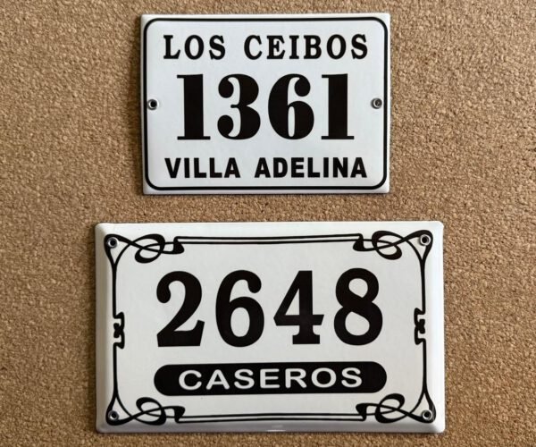 Números de calle 15x25 — Placas Parmui Placa enlozada Parmui, números de calle 15x25