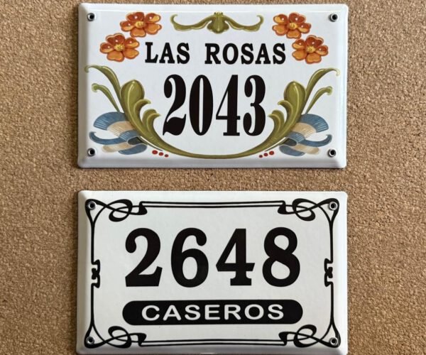 Números de calle 15x25 — Placas Parmui Placa enlozada Parmui, números de calle 15x25