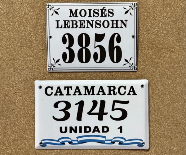 Números de calle 15x25 — Placas Parmui Placa enlozada Parmui, números de calle 15x25