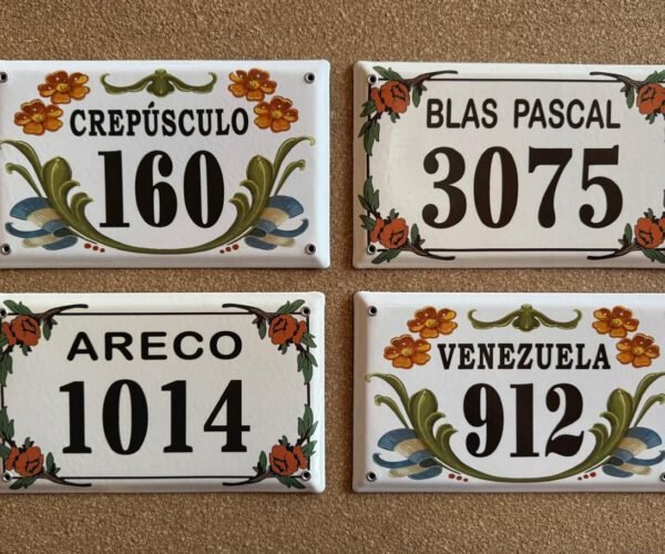 Números de calle 15x25 — Placas Parmui Placa enlozada Parmui, números de calle 15x25