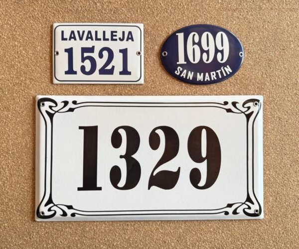Números de calle 15x38 - 20x38 - 15x50 - 20x50 — Placas Parmui Placa enlozada Parmui, números de calle 15x38 - 20x38 - 15x50 - 20x50