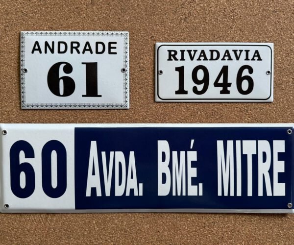 Números de calle 15x38 - 20x38 - 15x50 - 20x50 — Placas Parmui Placa enlozada Parmui, números de calle 15x38 - 20x38 - 15x50 - 20x50