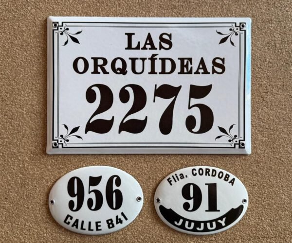 Números de calle 20x25 - 20x30 — Placas Parmui Placa enlozada Parmui, números de calle 20x25 - 20x30