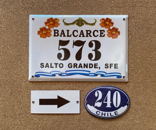 Números de calle 20x25 - 20x30 — Placas Parmui Placa enlozada Parmui, números de calle 20x25 - 20x30