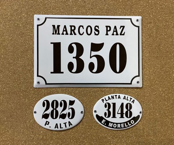 Números de calle 20x25 - 20x30 — Placas Parmui Placa enlozada Parmui, números de calle 20x25 - 20x30