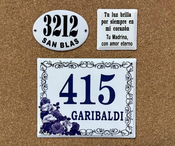 Números de calle 20x25 - 20x30 — Placas Parmui Placa enlozada Parmui, números de calle 20x25 - 20x30