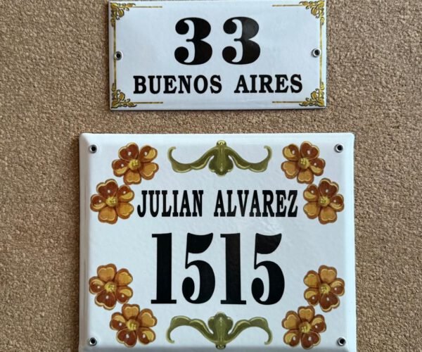 Números de calle 20x25 - 20x30 — Placas Parmui Placa enlozada Parmui, números de calle 20x25 - 20x30