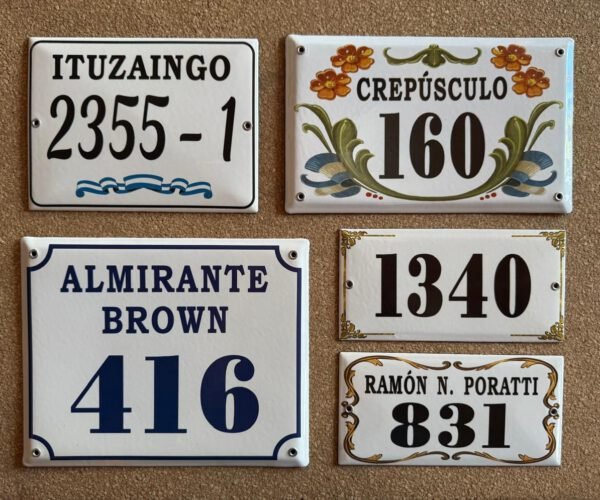 Números de calle 20x25 - 20x30 — Placas Parmui Placa enlozada Parmui, números de calle 20x25 - 20x30