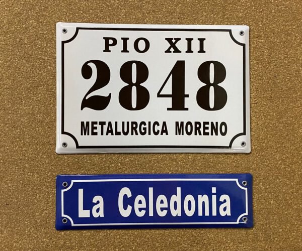 Números de calle 20x25 - 20x30 — Placas Parmui Placa enlozada Parmui, números de calle 20x25 - 20x30