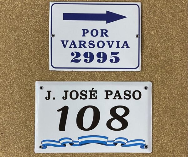 Números de calle 20x25 - 20x30 — Placas Parmui Placa enlozada Parmui, números de calle 20x25 - 20x30