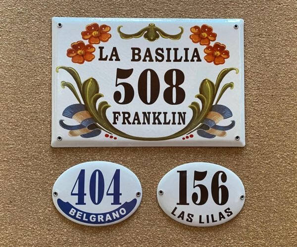 Números de calle 20x25 - 20x30 — Placas Parmui Placa enlozada Parmui, números de calle 20x25 - 20x30