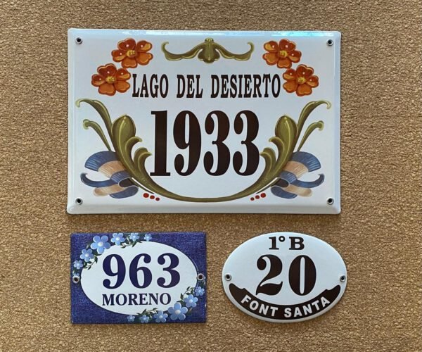 Números de calle 20x25 - 20x30 — Placas Parmui Placa enlozada Parmui, números de calle 20x25 - 20x30