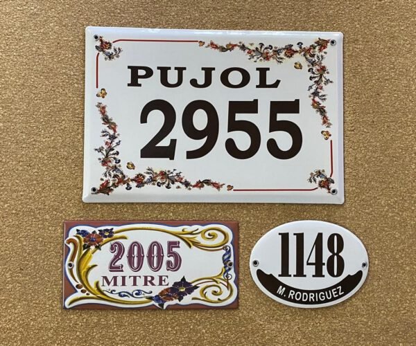 Números de calle 20x25 - 20x30 — Placas Parmui Placa enlozada Parmui, números de calle 20x25 - 20x30