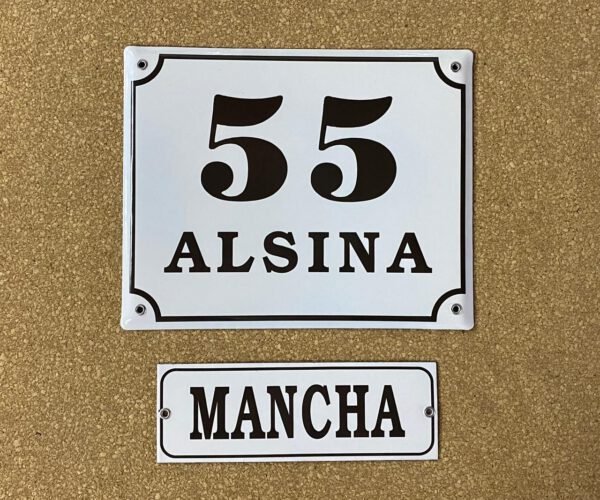 Números de calle 20x25 - 20x30 — Placas Parmui Placa enlozada Parmui, números de calle 20x25 - 20x30