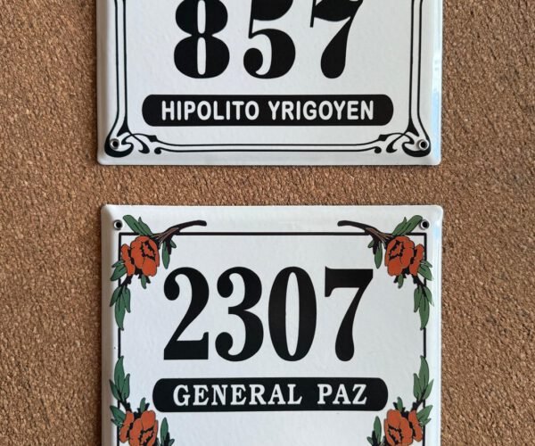 Números de calle 20x25 - 20x30 — Placas Parmui Placa enlozada Parmui, números de calle 20x25 - 20x30