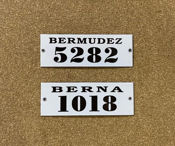 Números de calle 7x15 - 7x20 — Placas Parmui Placa enlozada Parmui, números de calle 7x15 - 7x20