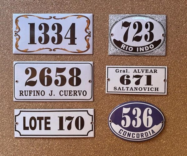 Números de calle 7x15 - 7x20 — Placas Parmui Placa enlozada Parmui, números de calle 7x15 - 7x20