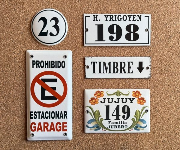 Números de calle 7x15 - 7x20 — Placas Parmui Placa enlozada Parmui, números de calle 7x15 - 7x20