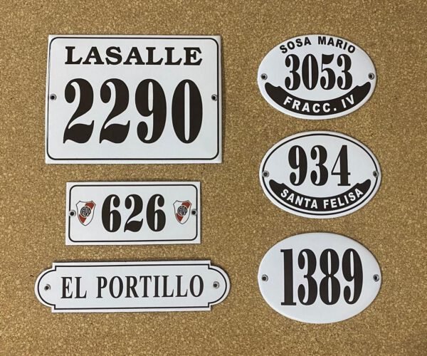 Números de calle 7x15 - 7x20 — Placas Parmui Placa enlozada Parmui, números de calle 7x15 - 7x20