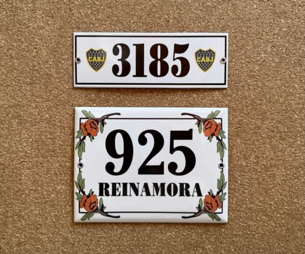 Números de calle 7x15 - 7x20 — Placas Parmui Placa enlozada Parmui, números de calle 7x15 - 7x20