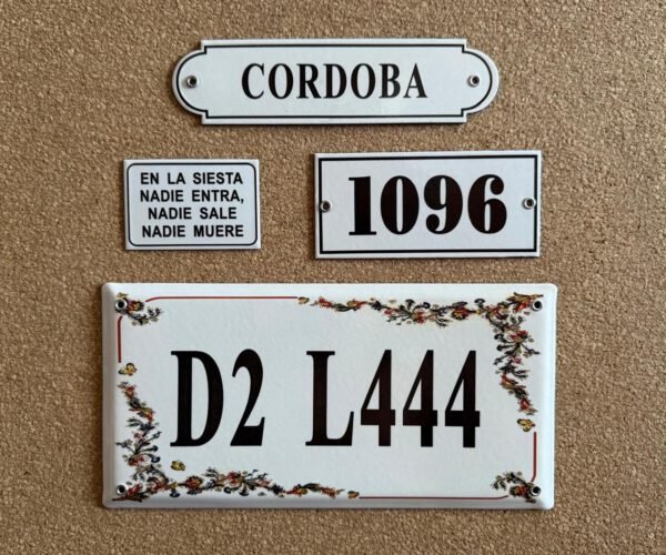 Números de calle 7x15 - 7x20 — Placas Parmui Placa enlozada Parmui, números de calle 7x15 - 7x20