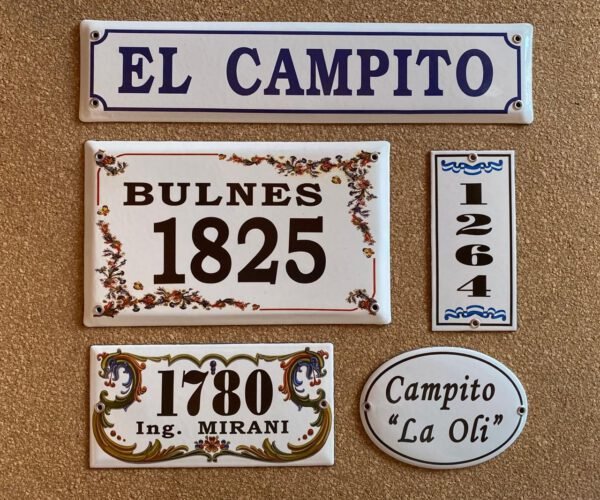Números de calle 7x15 - 7x20 — Placas Parmui Placa enlozada Parmui, números de calle 7x15 - 7x20
