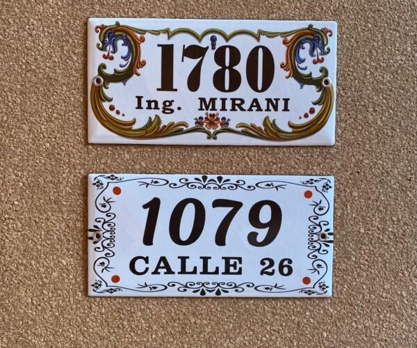 Números de calle 10x20 — Placas Parmui Placa enlozada Parmui, números de calle 10x20