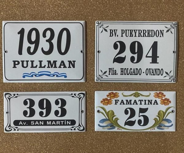 Números de calle 10x20 — Placas Parmui Placa enlozada Parmui, números de calle 10x20