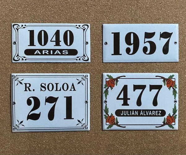 Números de calle 10x20 — Placas Parmui Placa enlozada Parmui, números de calle 10x20
