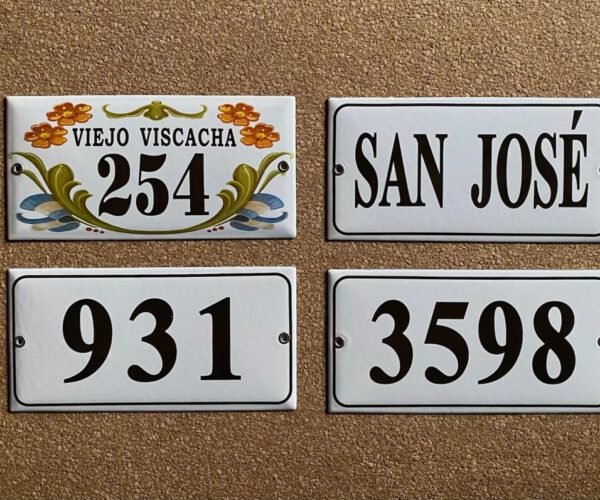 Números de calle 10x20 — Placas Parmui Placa enlozada Parmui, números de calle 10x20