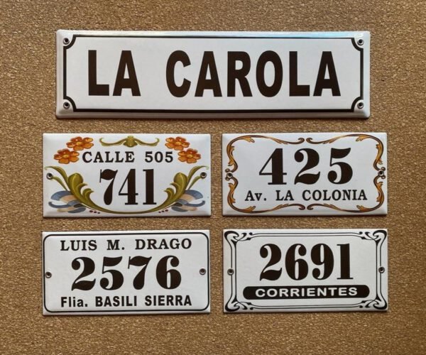 Números de calle 10x20 — Placas Parmui Placa enlozada Parmui, números de calle 10x20