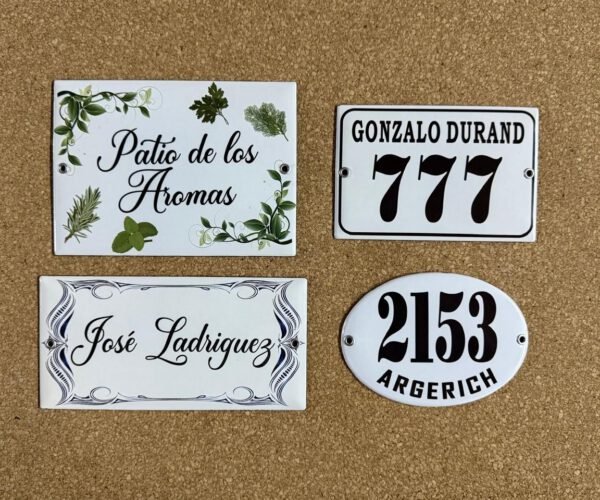 13x18 y 15x20 cm — Placas Parmui Placa enlozada Parmui, 13x18 y 15x20 cm