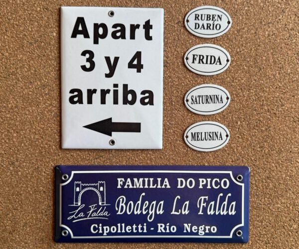 13x18 y 15x20 cm — Placas Parmui Placa enlozada Parmui, 13x18 y 15x20 cm