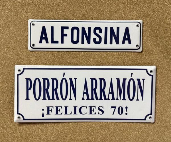 13x38, 15x38 y 15x50 cm — Placas Parmui Placa enlozada Parmui, 13x38, 15x38 y 15x50 cm