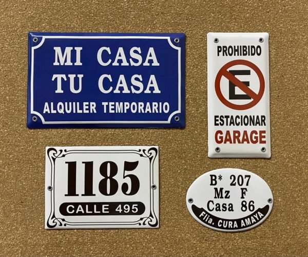 15x25 cm — Placas Parmui Placa enlozada Parmui, 15x25 cm