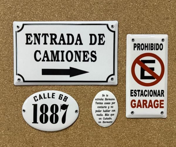 15x25 cm — Placas Parmui Placa enlozada Parmui, 15x25 cm