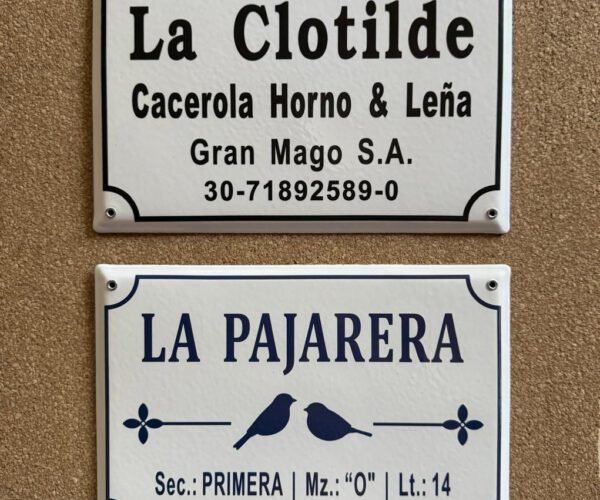 20x25 y 20x30 cm — Placas Parmui Placa enlozada Parmui, 20x25 y 20x30 cm