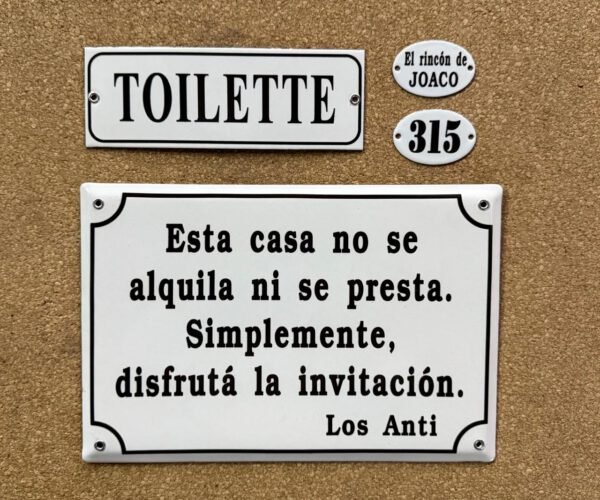20x25 y 20x30 cm — Placas Parmui Placa enlozada Parmui, 20x25 y 20x30 cm