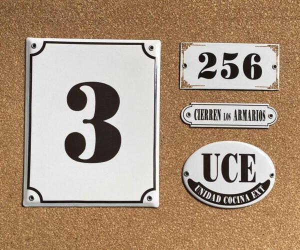 20x25 y 20x30 cm — Placas Parmui Placa enlozada Parmui, 20x25 y 20x30 cm