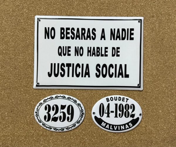 20x25 y 20x30 cm — Placas Parmui Placa enlozada Parmui, 20x25 y 20x30 cm