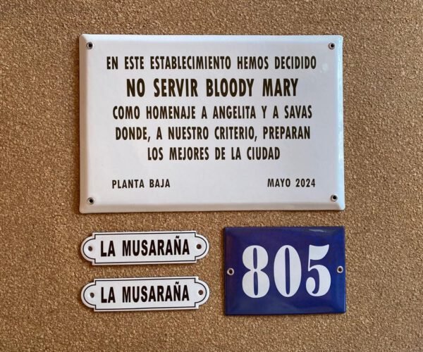 20x25 y 20x30 cm — Placas Parmui Placa enlozada Parmui, 20x25 y 20x30 cm