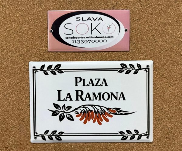 20x25 y 20x30 cm — Placas Parmui Placa enlozada Parmui, 20x25 y 20x30 cm