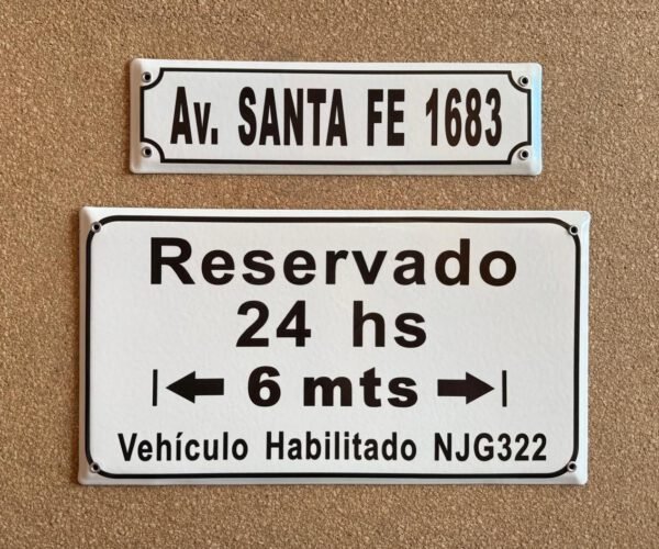 20x38 y 20x50 cm — Placas Parmui Placa enlozada Parmui, 20x38 y 20x50 cm