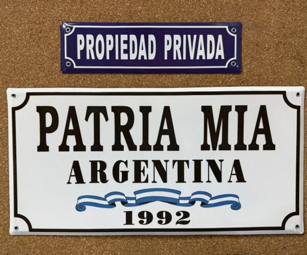 25x38 y 25x50 cm — Placas Parmui Placa enlozada Parmui, 25x38 y 25x50 cm