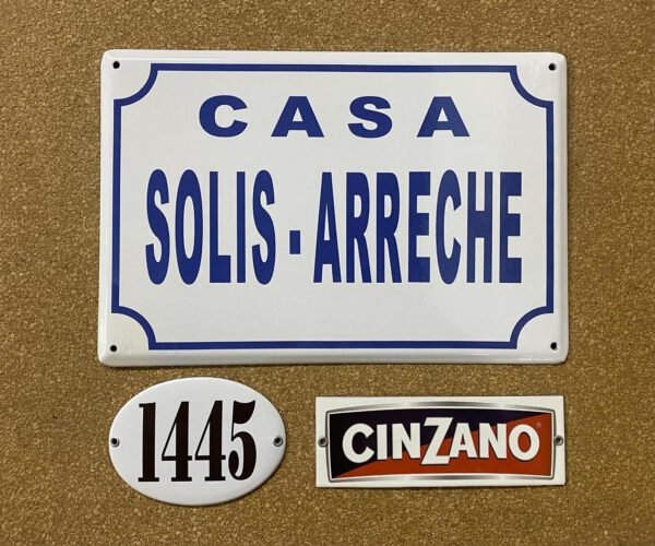 25x38 y 25x50 cm — Placas Parmui Placa enlozada Parmui, 25x38 y 25x50 cm
