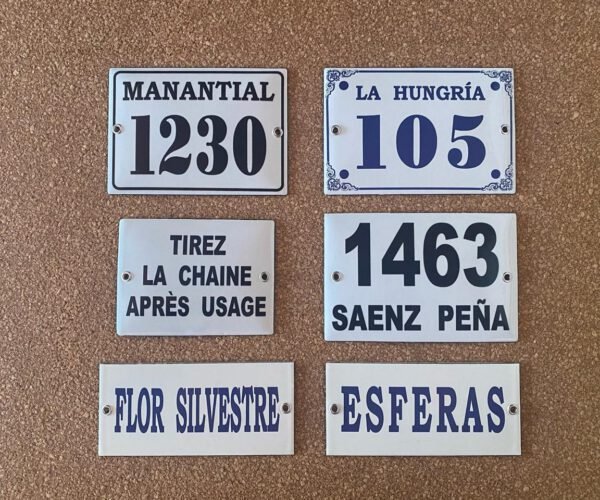 6x9, 7x15 y 7x20 cm — Placas Parmui Placa enlozada Parmui, 6x9, 7x15 y 7x20 cm