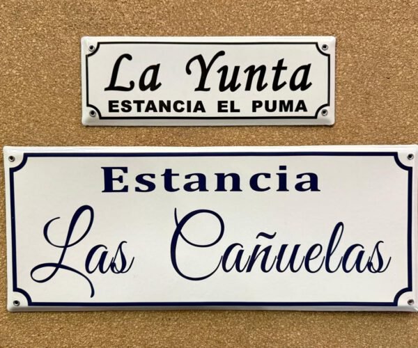 2 Líneas — Placas Parmui Placa enlozada Parmui, 2 líneas