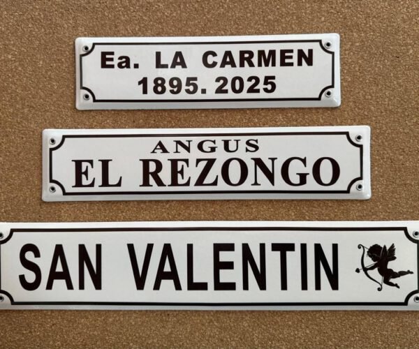 2 Líneas — Placas Parmui Placa enlozada Parmui, 2 líneas