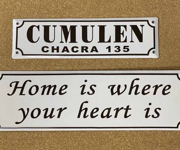 2 Líneas — Placas Parmui Placa enlozada Parmui, 2 líneas